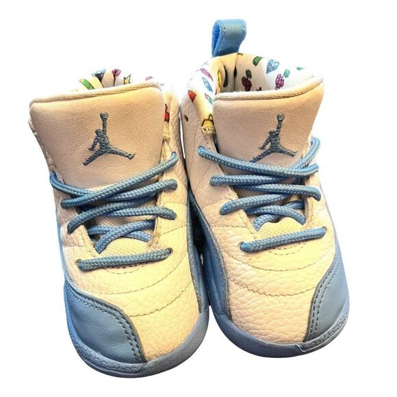 Jordan 12 Retro Emoji University Blue‎ Toddler Size 7C - Picture 1 of 6